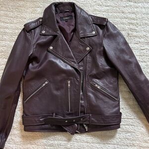 Quince Burgundy Leather Jacket size L